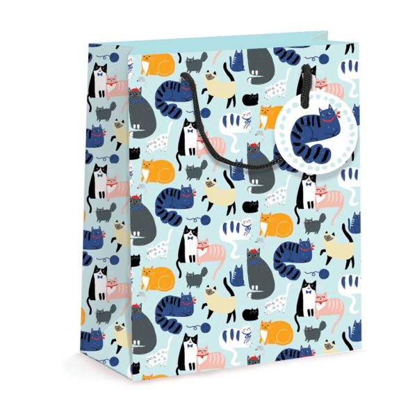 Gift Bag Medium-Colourful Cats