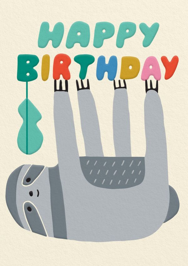 Card-Happy Birthday Sloth