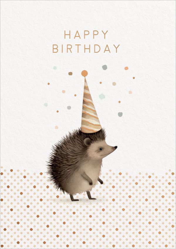 Foil Card-Happy Birthday Echidna