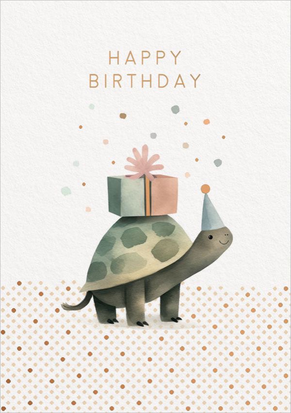 Foil Card-Happy Birthday Tortoise