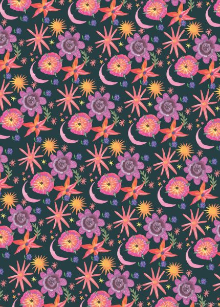 Wrap-Moon And Floral