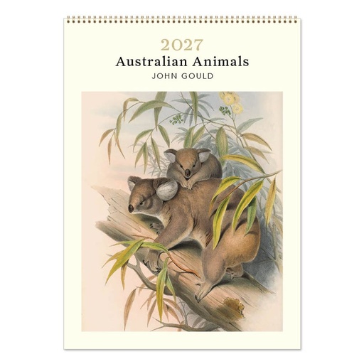 [B-VE-D27-JG2-M] Vevoke Medium Calendar-Australian Animals-John Gould
