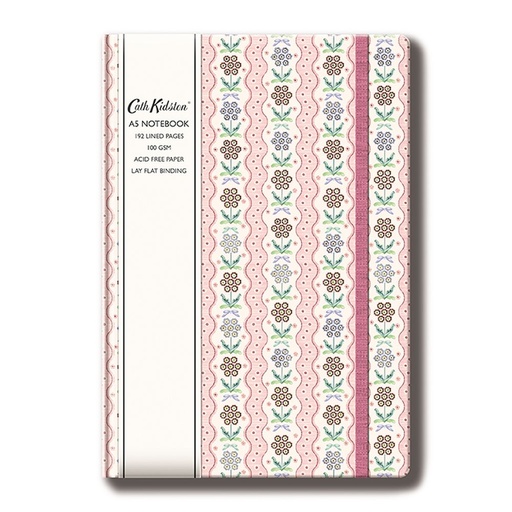 [CK-SN-1A-A5-0029-GB] A5 Hard Cover Notebook-Rose Stripe