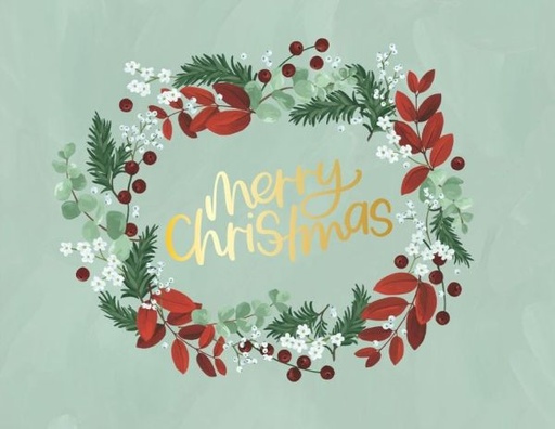 [OC-XC-542227] Foil Card-Christmas Wreath