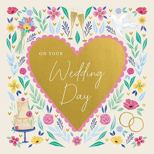 [GB-C-OC0143] Embossed Card-Wedding Day Heart