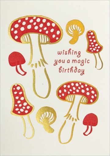[AV-MC-AP392] Mini Card-Magical Birthday Mushrooms