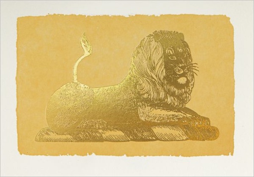 [AV-MC-AP394] Mini Card-Gold Foil Lion