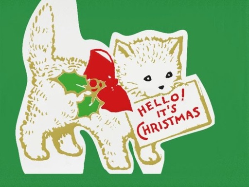 [AV-XC-C008] Cut Out Card-Christmas Cat