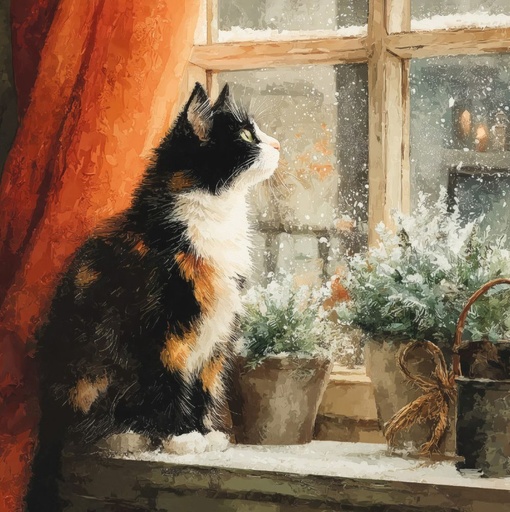 [AM-XCP-0178] Card Pack of 6-Whiskers in Winter