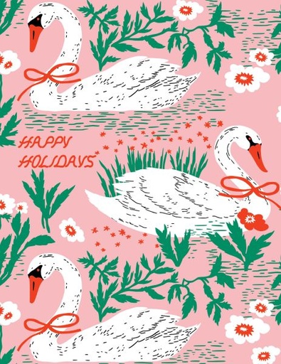 [RC-XC-ZLL3708] Card-Holiday Swans