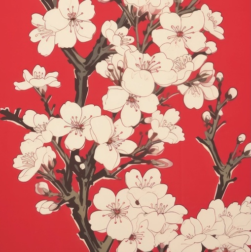 [MC-C-OR-VE027] Card-Sakura Flowers