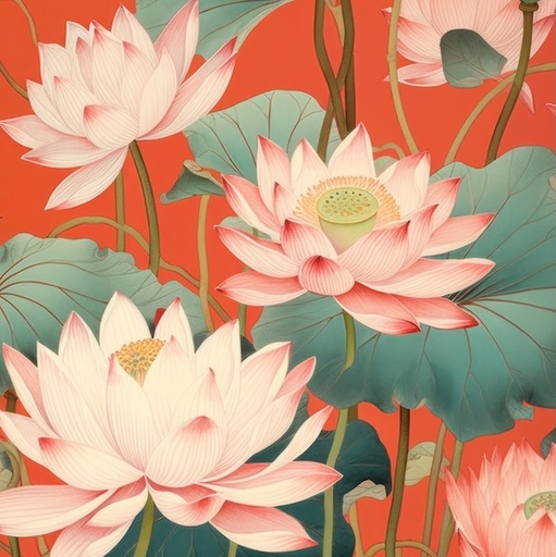 [MC-C-OR-VE028] Card-Lotus Flowers