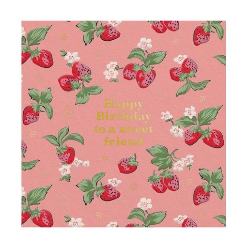 [CK-MC-14280] Mini Foil Card-Strawberries Birthday