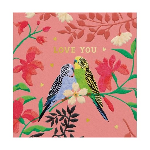 [CK-MC-14282] Mini Foil Card-Love Parrots