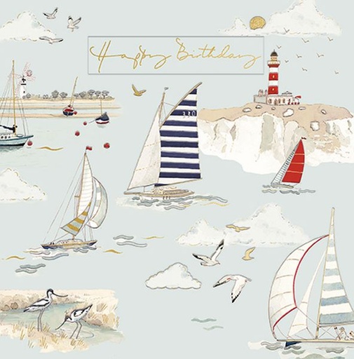 [GB-C-SA1892] Foil Card-Boats Birthday