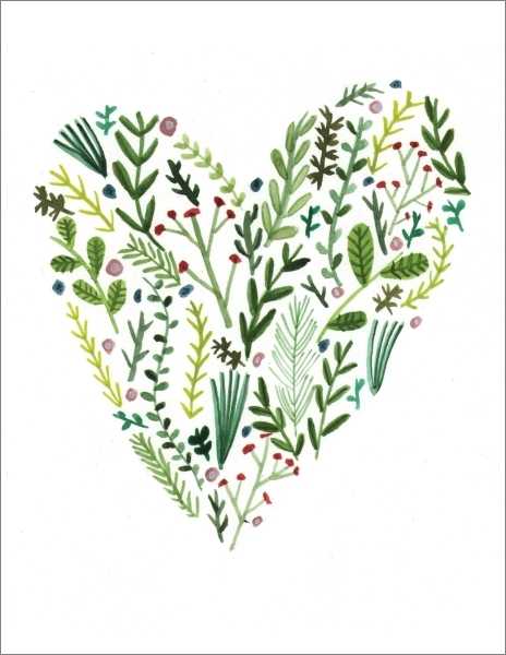 [RC-C-LIZ1272] Card-Floral Heart