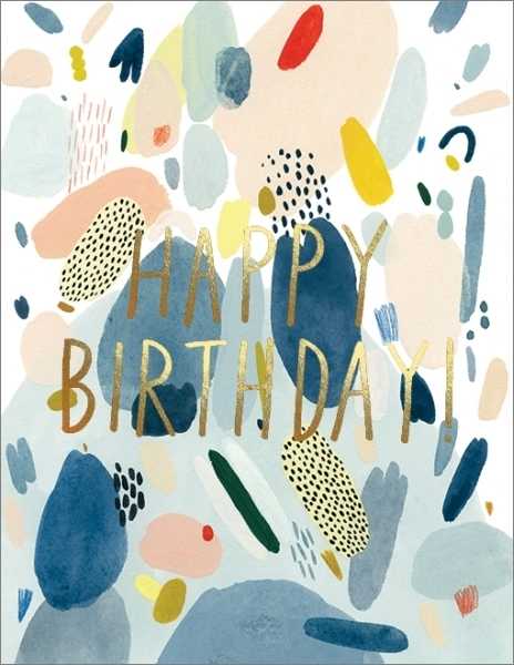 [RC-C-PUG1644F] Foil Card-Abstract Birthday