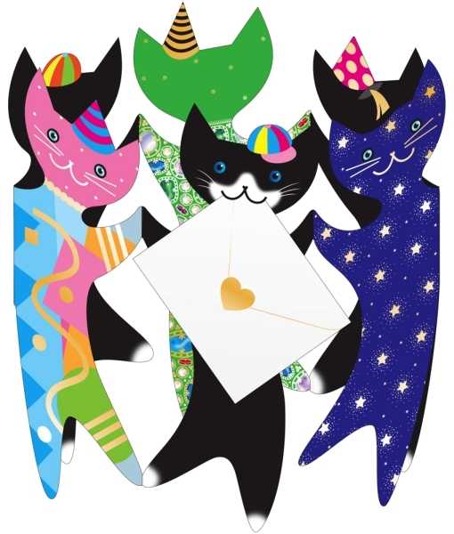 [SD-CA115] 3D Card-Party Cats