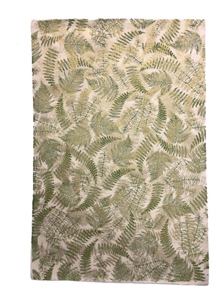 [GI-GSP343-35] Wrap-Ferns Olive/Gold On Natural