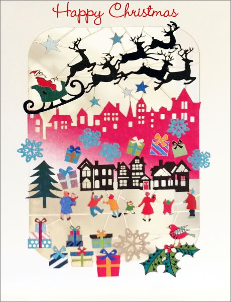 [FO-XC-XP60] Card-Santa Over Rooftops