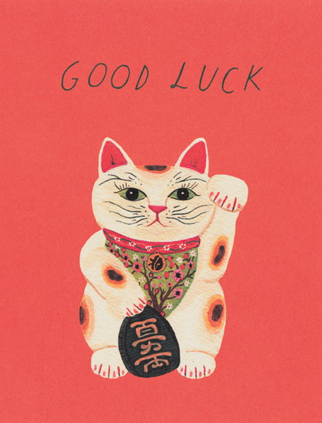 [RC-C-BEC1432] Card-Good Luck Kitty