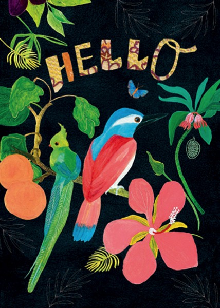 [CD-C-WPA054-1] Card-Tropical Hello
