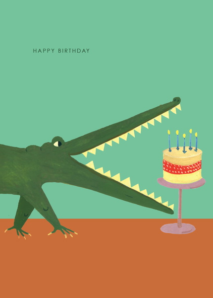 [HC-C-147] Card-Crocodile Birthday Cake