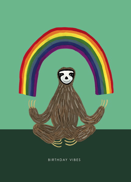 [HC-C-259] Card-Rainbow Sloth