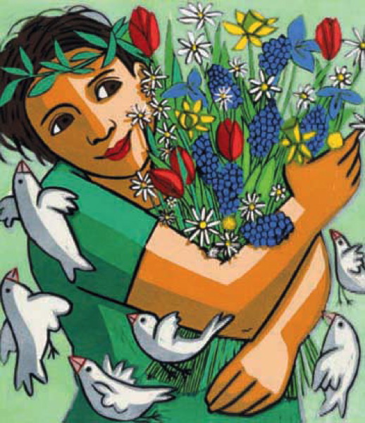 [CD-C-WPB081] Card-Spring Flowers