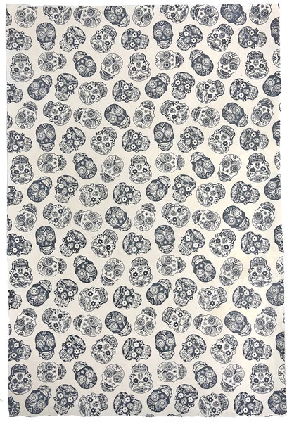 [GI-GSP347-01] Wrap-Skulls Black On Natural