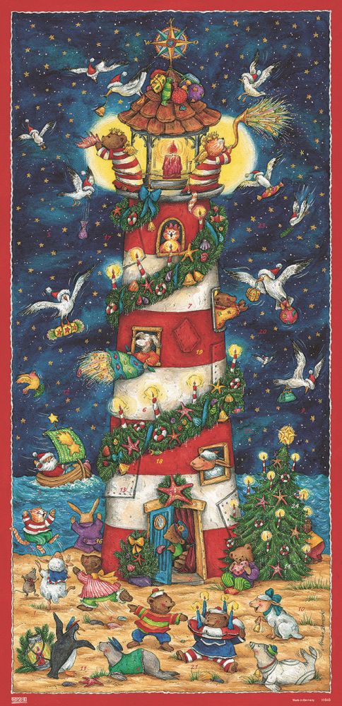 [KV-XCAL-2-11640] Advent Cal-Lge Poster-Christmas at a Lighthouse