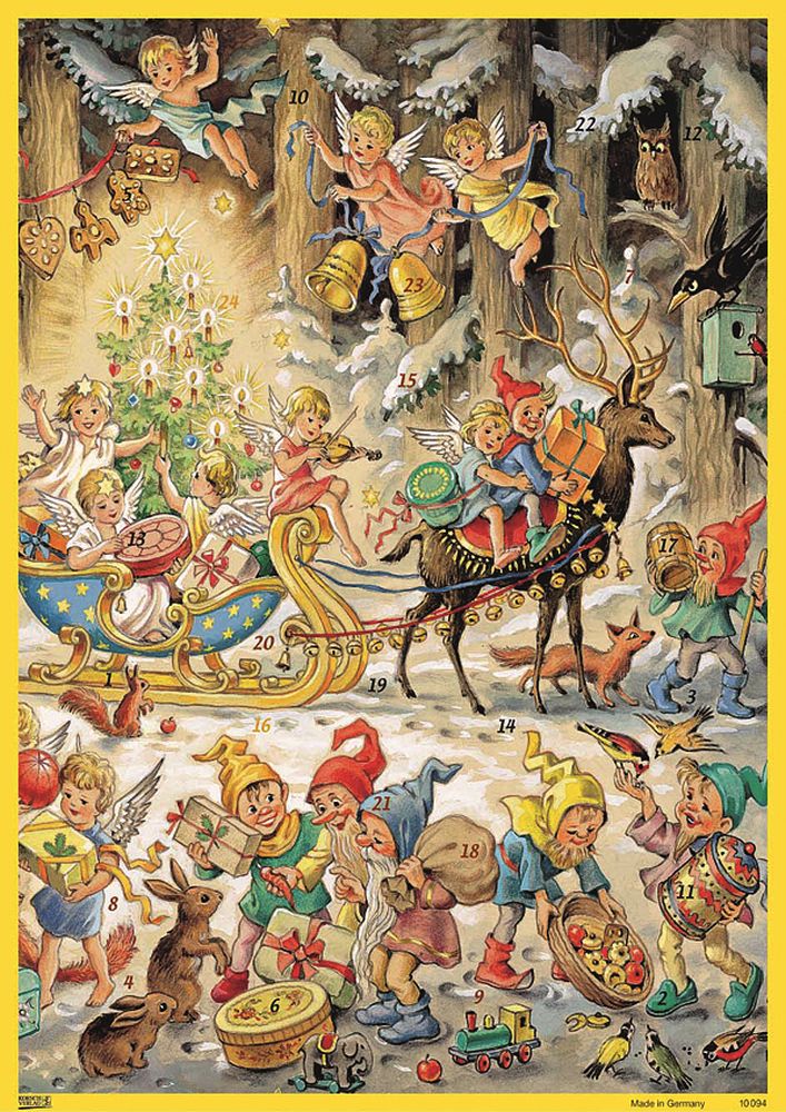 [KV-XCAL-4-10094] Advent Cal-Poster-Deer with Sleigh