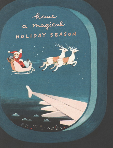 [JJ-XC-041] Foil Card-Plane Window Santa