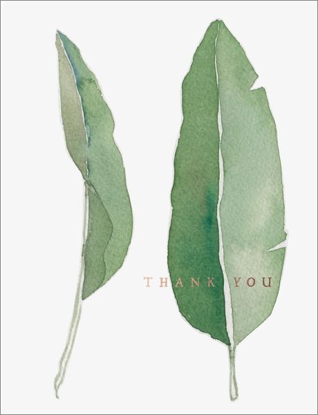 [EF-C-TY0410] Foil Card-Thank You Leaves