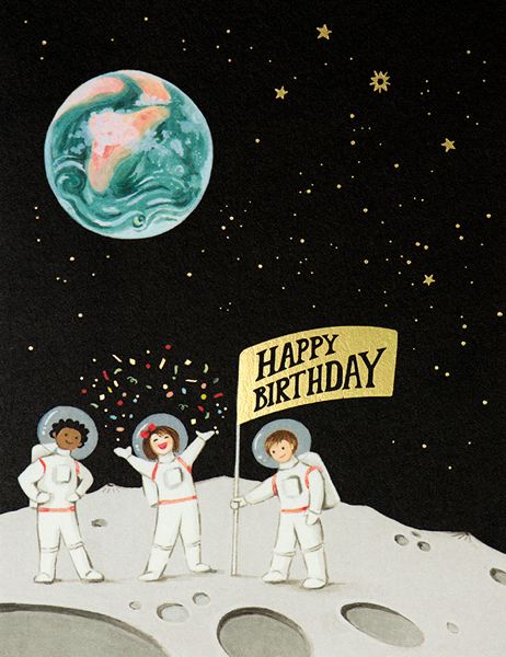 [JJ-C-058] Foil Card-Astronauts Birthday