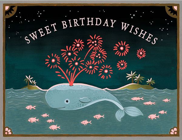 [JJ-C-103] Foil Card-Whale Birthday