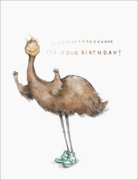 [EF-C-BD0281] Foil Card-Emu Birthday