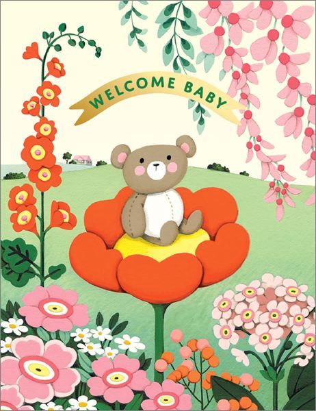 [JJ-C-119] Foil Card-Teddy Bear Baby 