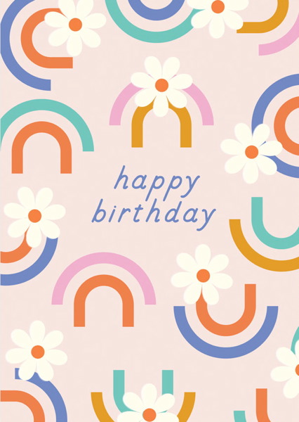 [OD-C-EOW5329] Card-Birthday Floral Rainbow