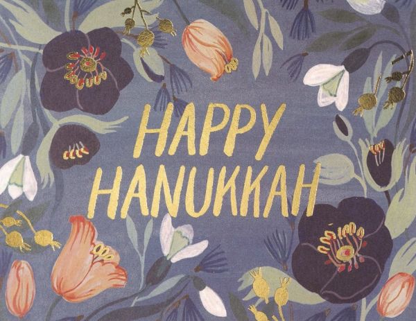 [RC-XC-KGR1655F] Foil Card-Hanukkah Flowers