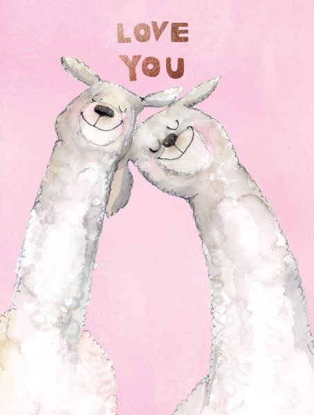 [EF-C-JB0384] Foil Card-Llama Love