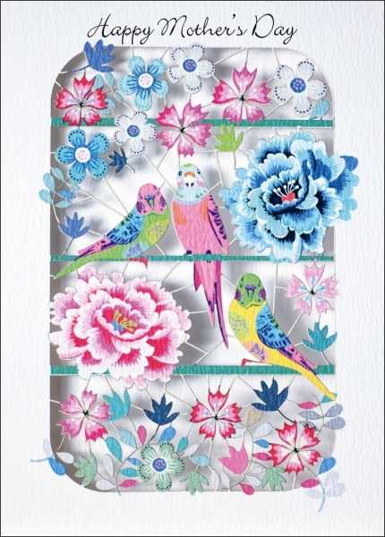 [FO-CMD-PM0284] Mother's Day Card-Birds & Flowers