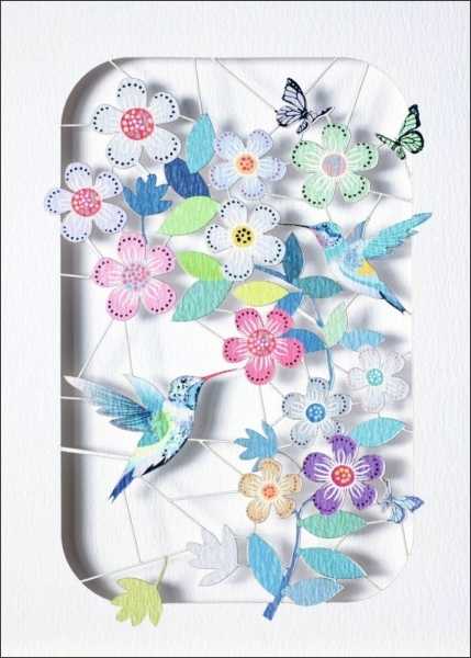 [FO-PM0263] Laser Cut Card-Birds Butterflies and Flowers