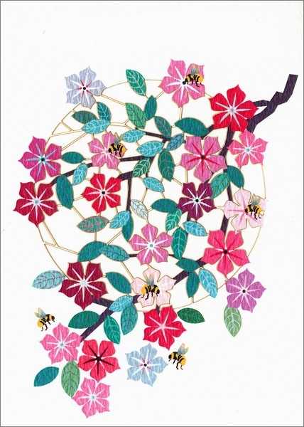 [FO-PM0913] Laser Cut Card-Flowers and Bees