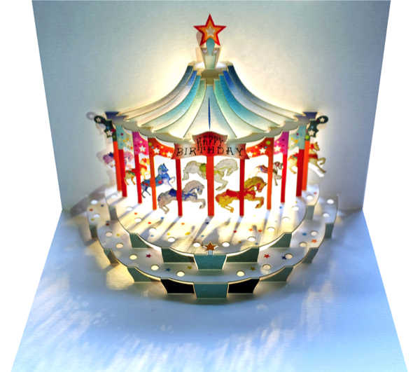 [FO-POP096] 3D Card-Happy Birthday Carousel