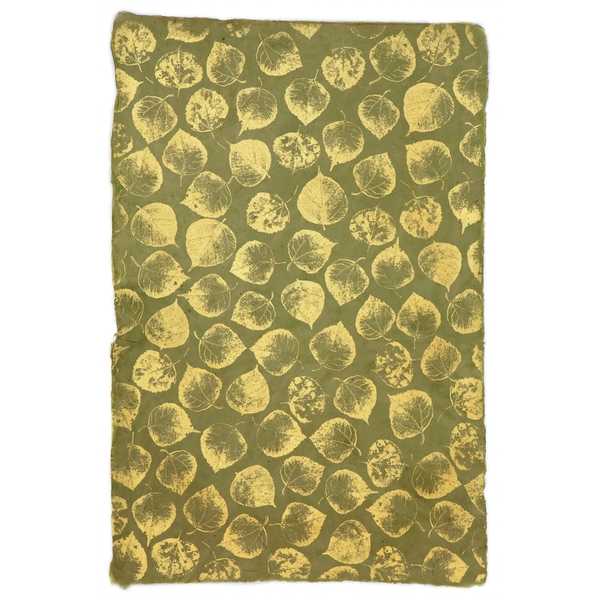 [GI-GSP283-35] Wrap-Leaves Gold On Olive