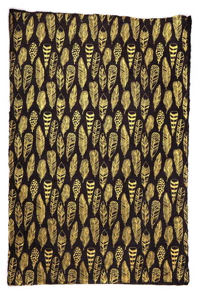 [GI-GSP424-47] Wrap-Feathers Gold On Black