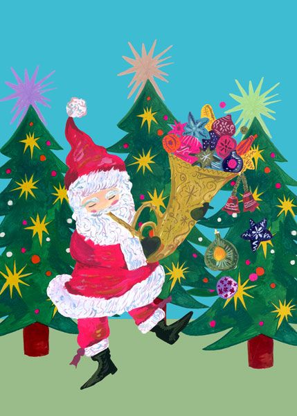 [HC-XC-341] Card-Santa Bauble Trumpet