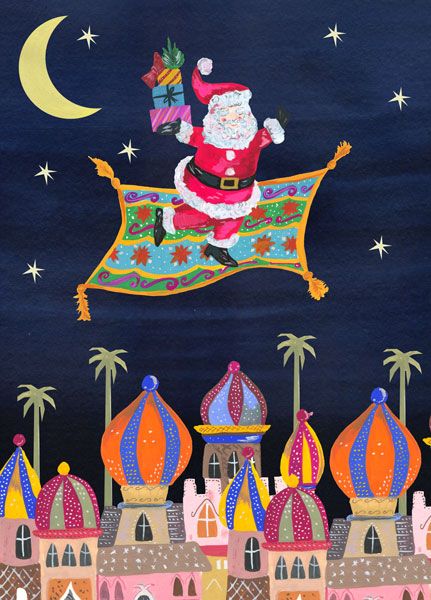 [HC-XC-343] Card-Santa On Magic Carpet