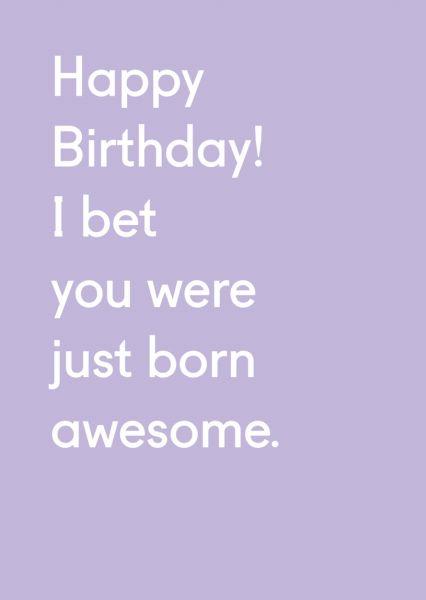 [OD-C-TP6641] Card-Happy Birthday Born Awesome